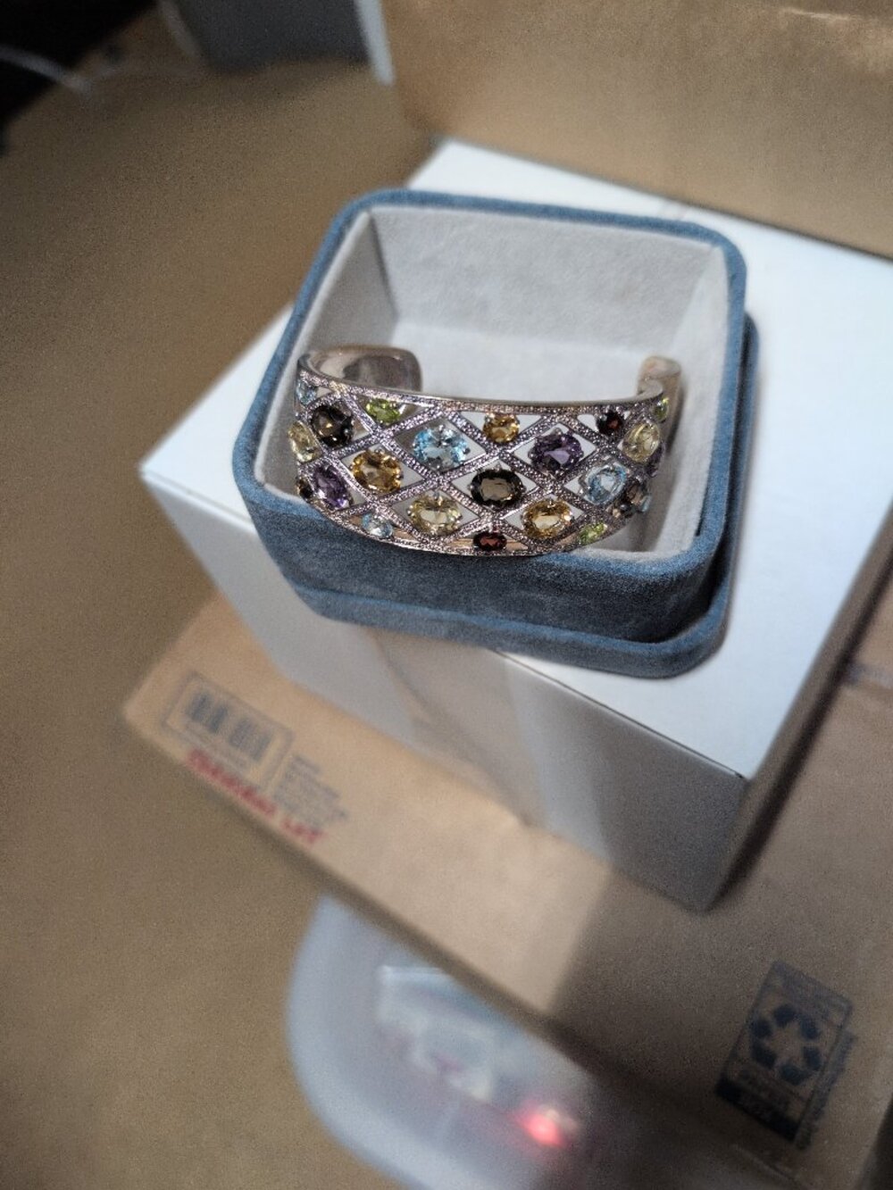Multicolor Gemstone Cuff Bracelet in Gift Box - 25% Off When You Bundle 5+